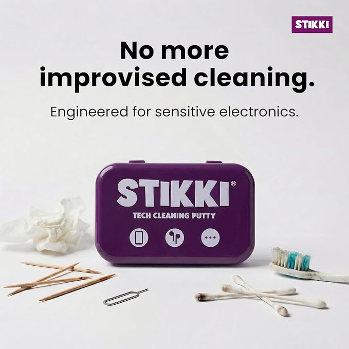 STIKKI Cleaning Putty & Precision Tools - Earbud, Port & Phone Cleaning Kit | Compatible with iPhone & AirPod, Putty for Phone Speaker & Electronics, USB-C Charging Port Cleaner Tool, Leaves No Residue - Image 5