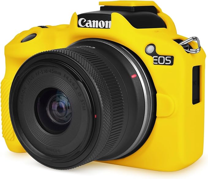 Rieibi EOSR50 EOS R50 Case, Soft Silicone Protective Case for Canon EOS R50 EOSR50 Vlogging Camera, Lightweight EOS R50 Camera Case Grip Cover Body Skin - Yellow by Rieibi