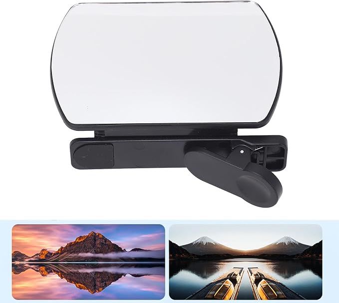 High Transparency Mirror Effect Lens with Clamp, Adjustable Glass Smartphone Camera Mirror with Storage Bag, Portable Phone Reflection Mirror for Android, iOS Smartphones - Image 9