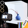 Photo Studio Light Box Kit 12x12 Inch, Folding Lightbox for Small Product Photography, 128 LED Adjustable Lighting, Portable Shooting Tent with 3 Light Colors & 6 Backgrounds by DUCLUS