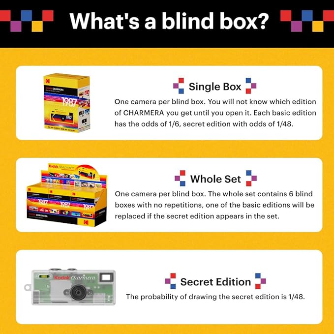 KODAK CHARMERA Keychain Digital Camera Blind Box Whole Set (6PC),Mini Camera,Digicam,Video Recording,Bag Charm,1.6 Megapixels,Micro SD Card Slot,for Beginners Teens and Adults - Image 3