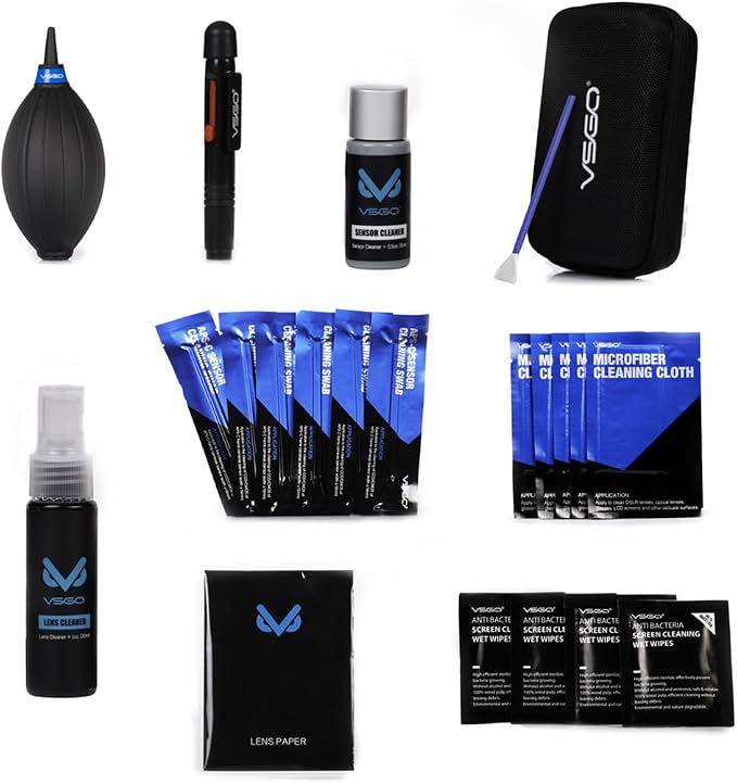VSGO DKL-20 Sensor Cleaning Kit for APS-C Sensor Cameras (16mm) | Compatible with Canon, Nikon, Sony, Pentax & DSLR, All-in-One Camera Cleaning Kit Including Swabs, Lens Pen, Air Blower, Etc. - Image 2