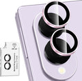 for Samsung Galaxy Z Fold 8 Camera Lens Protector, Individual Metal Ring Tempered Glass Lens Cover, [Strong Adsorption] Scratch Resistant Ultra-Thin HD Clear Lens Cover, 1 Set-Pink Ring by Btscase