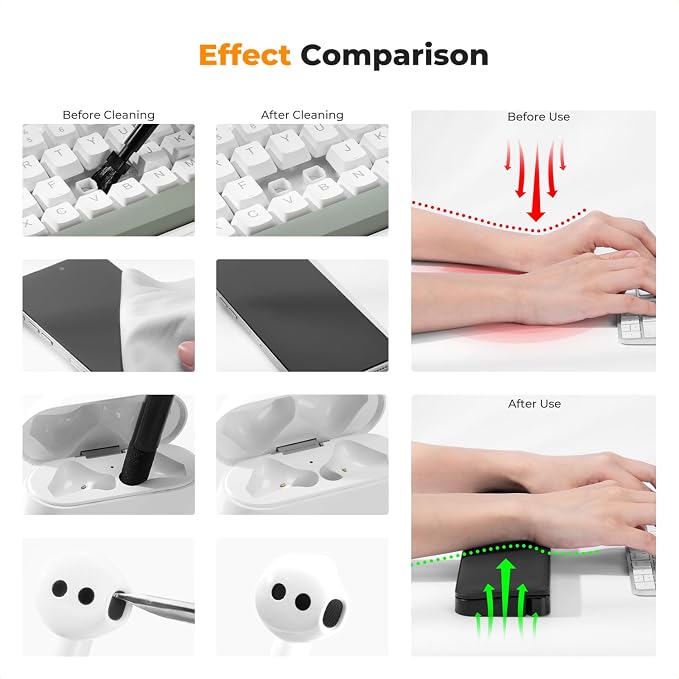 K&F CONCEPT 22 in 1 Electronics Cleaning Kit for Phone, Keyboard, Laptop | Multi-Cleaning Tools, Remove Dirt In Crevices and Holes, Clean Oil and Fingerprints, All-in-One Design, Wide Application - Image 9