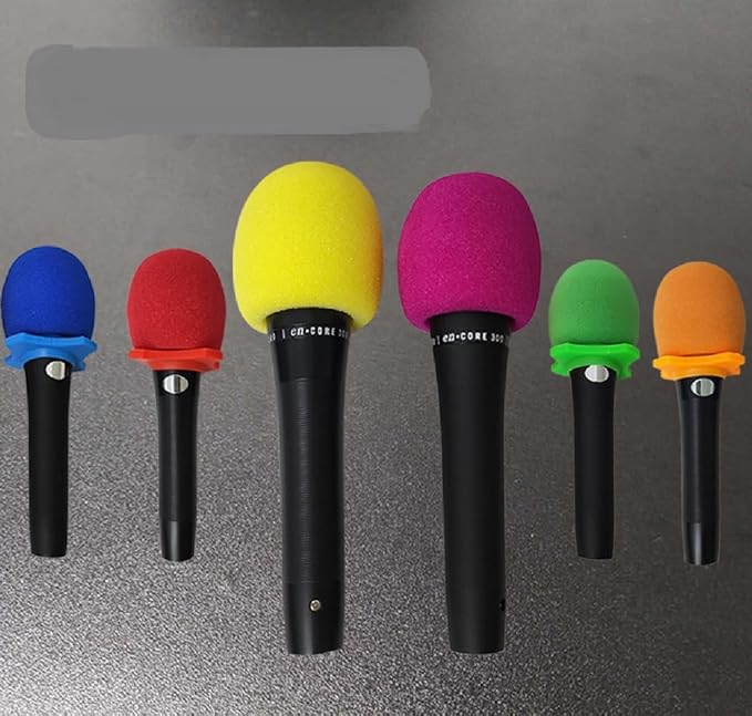 Yiasangly Microphone Cover, Thick Colorful Foam Mic Cover, Handheld Stage Microphone Windscreen, Reusable Foam Covers， Foam Micro Filter for Most Handheld Microphone for Karaoke DJ - 10 Pieces - Image 7