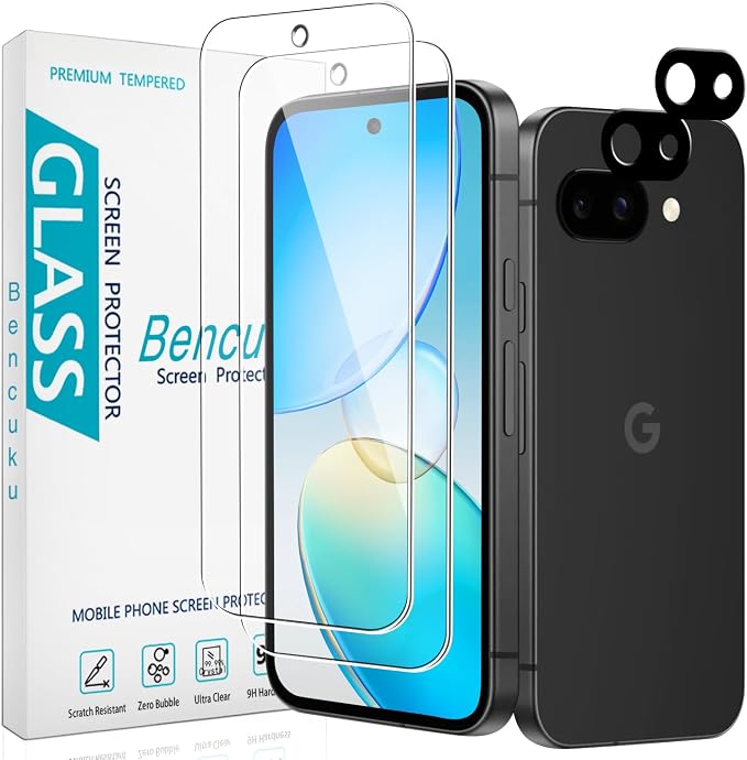 2+2 Pack Screen Protector for Google Pixel 10a Tempered Glass | with Camera Lens Protector, Anti Scratch, Bubble Free by Bencuku