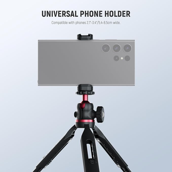 NEEWER Entry Level Version Mini Tripod for Camera, 360° Small Desk Portable DSLR Webcam Cell Phone Mount Holder Stand Selfie Stick Grip Compatible with iPhone Samsung Android Video Recording, GM-2G - Image 6