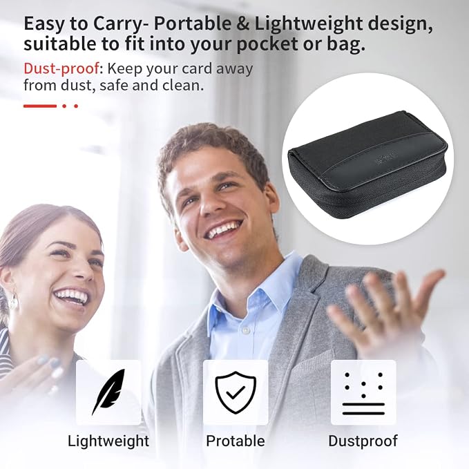 28 Slots SD Card Holder Case with Labels for 24 SD+4 CFB Cards | Holds 24 SD + 4 CF/XQD. Number stickers + notepaper for indexing. Durable polyester. Transparent slots memory Card case. - Image 9