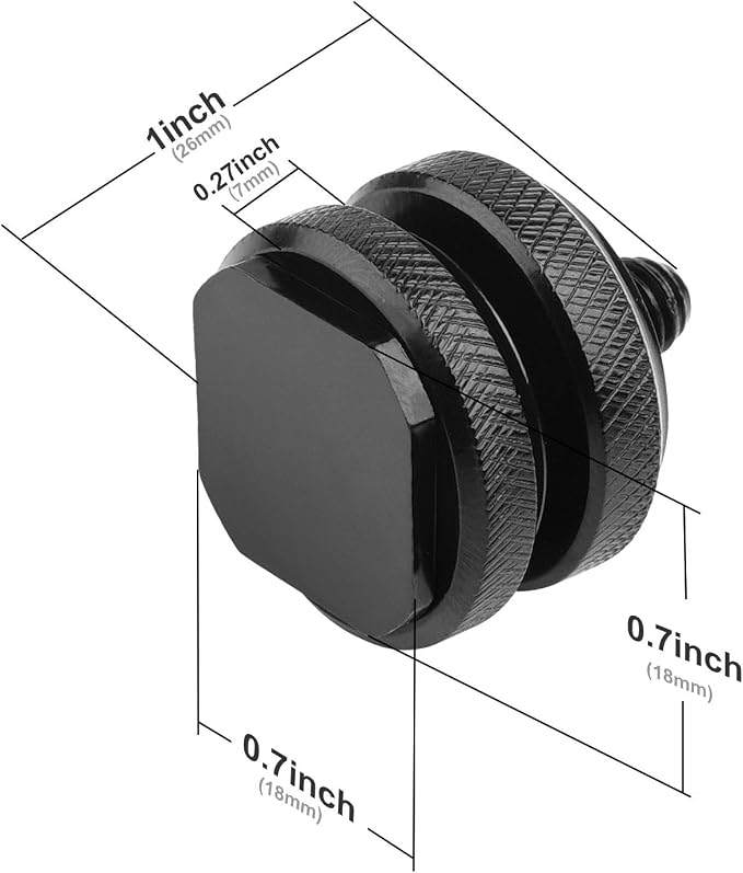 Camera Hot Shoe Mount to 1/4"-20 Tripod Screw Adapter Cold Shoe Mount,2Pcs | 1/4 Cold Shoe Mount Adapters,Universal Camera Rig for Camera Cage,DSLR,LED Video Light,Shotgun Mic,Field Monitor,Vlogging - Image 5