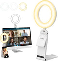 Ring Light for Laptop Desk Clip On,Small Computer Video Conference Lighting with Stand for Phone/Webcam/Monitor,5" Portable Mini LED Selfie Light Desktop for Zoom Meeting/Video Call/Recording(White) by Evershop