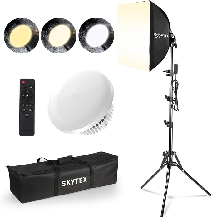 Softbox Lighting Kit 16x16in Soft Box 1Pack Upgrade 135W 2700-6400K 100V-240V E27 LEDBulb Continuous Photography Lighting,Photo Studio Light Equipment for Camera Shooting Video Recording by skytex