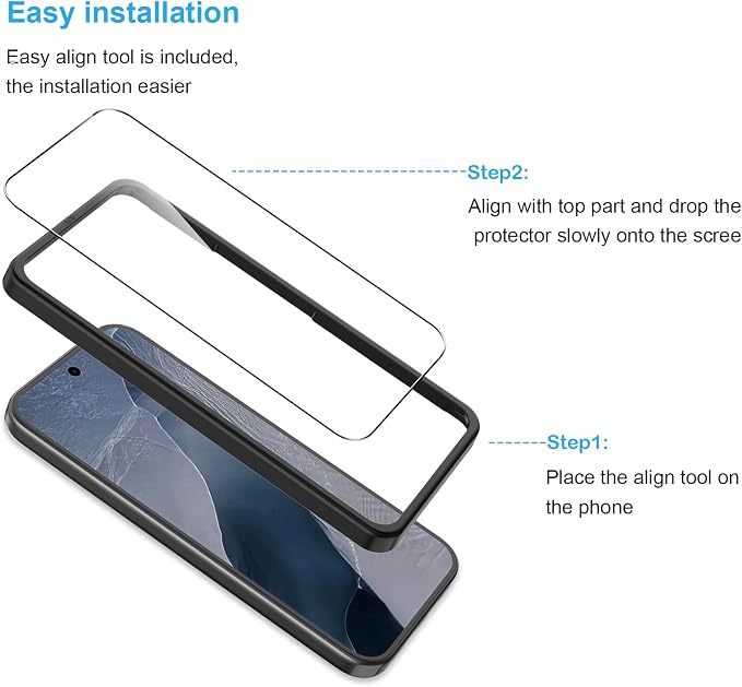 2+2 Pack for Google Pixel 11 Pro 6.3”Screen Protector & Camera Lens Protector,with Alignment Frame，9H Tempered Glass Film,HD Clear Scratch Resistant,Bubble-Free - Image 6