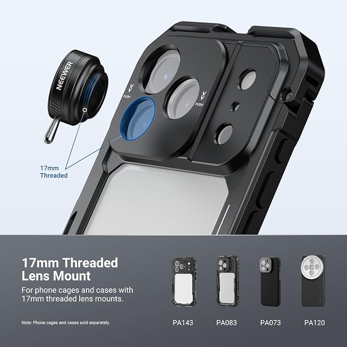 NEEWER 24mm Kaleidoscope Filter with Phone Clip, K9 Crystal Glass Prism Effect Filter for 17mm Threaded Lens Backplate, Phone Cage, Case Compatible with iPhone Android Samsung, FL-102 - Image 7