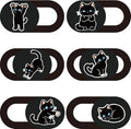 6Pcs 6 Styles Cat Camera Cover Slide Cute Privacy Guard Accessories, 0.04 Inch Ultra Thin Webcam Cover Protector Blocker for Laptop Desktop Computer Tablet Notebook Mini PC Home Office Use by PRESSINART