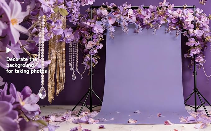 YSKE-Seamless Purple Paper Backdrop Roll for Photography,Photo Background,and Photoshoot Cover–Roll of Paper with Backdrop Cover for Background Stand,Thick Anti-Wrinkle Matte(106.9''x36' Purple) - Image 9