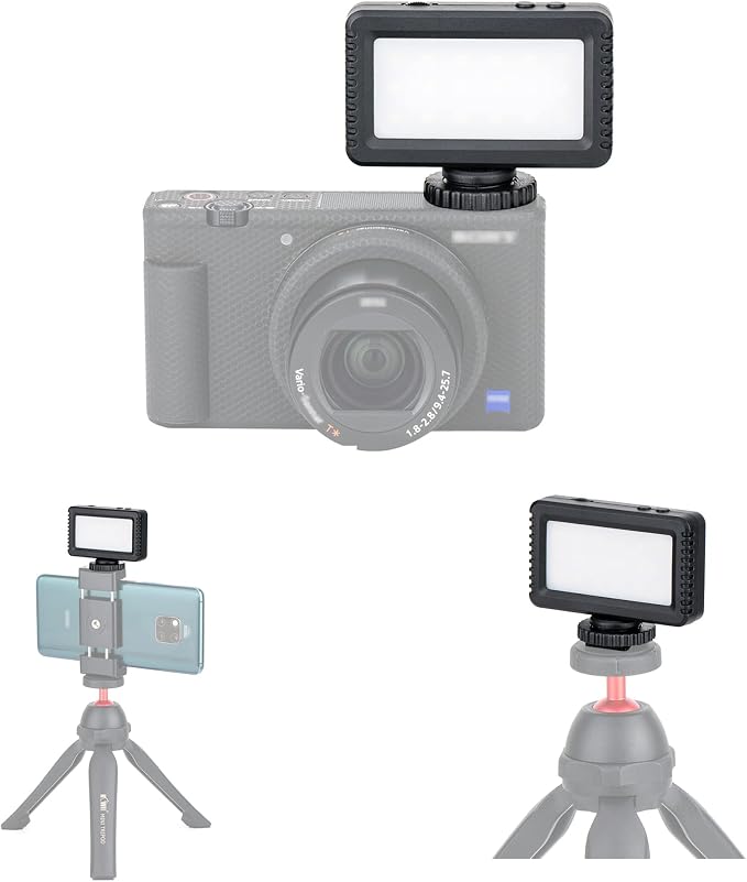 Kiwifotos Mini LED Light Flash for Sony ZV-1F ZV1F ZV-1 II ZV1 ZV-E10 II | for Canon PowerShot V1 EOS R50 R50V R100 R10 M50 & More Cameras, Accessories for Vlog Shooting Record, Portable Rechargeable by KIWIFOTOS