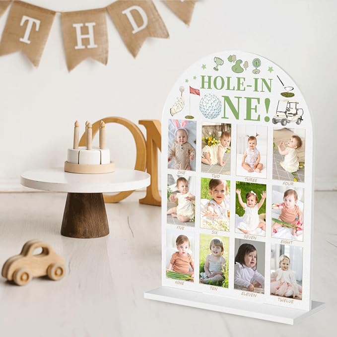 My First Year Photo Board Baby Milestone Signs One Year of Baby Photo Board, Best Babies Keepsake 10x14 Inches Acrylic Sign Decor Fits 2" x 3" Photo A19 - Image 5