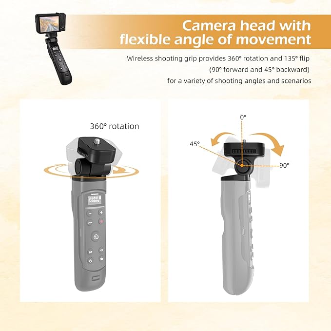 for Sony Tripod Wireless Shooting Grip with Shutter Release - Mini-Tripod with Rechargeable Remote Control for ZV-E10/ZV-E1/ZV-1/ZV-1F/RX100 VII/RX0 II/A6700/A6400/A6600/A7 III/FX3/FX30 - for Vlogging - Image 7