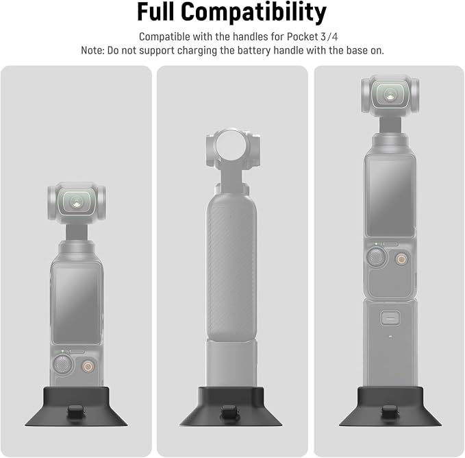NEEWER Basics AC023 Suction Cup Base Mount Compatible with DJI Osmo Pocket 4 & Pocket 3 Gimbal Camera, Silicone Table Holder ø 64mm Nonslip Soft Stable Accessories, Supports Battery Handle Charging - Image 4