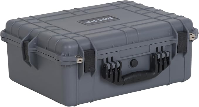 MEIJIA All Weather IP67 Waterproof Hard Camera Case,Hard Protective Case,Hard Case with Customizable Foam,Fit Use of Drones,Camera,Equipments,Pistols(Grey,20.62 x16.85x8.11inches) by MEIJIA
