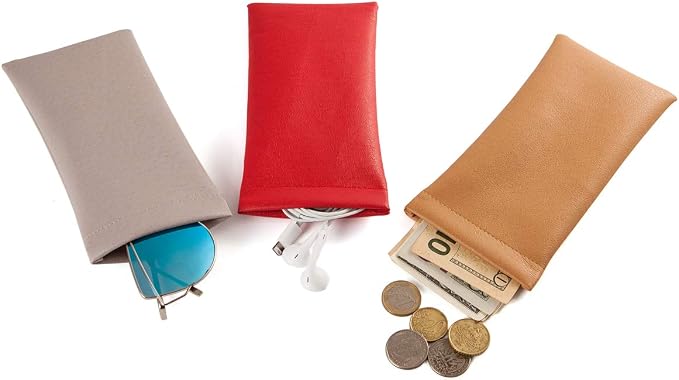 TRIUMPH VISION Eyeglass Case Glasses Case Soft Sunglass Pouch Sleeve 3 Pack | Slim Lightweight Alternative to Bulky Case, Leather Lined Protect Lens, Squeeze Easy to Use, Stylish Portable for Daily Use - Image 8
