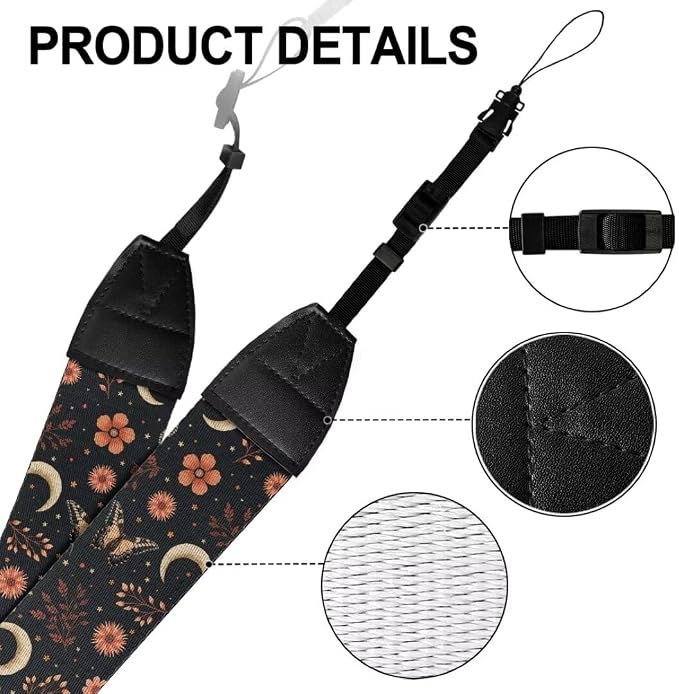 Coldinair Black Adjustable Camera Strap Universal Neck & Shoulder Soft Padded Strap for All DSLR Cameras,Binoculars - Image 7