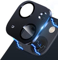 Camera Lens Protector for iPhone 13 /iPhone 13 Mini Metal Camera Cover Film, 9H Tempered Glass, Anti-Scratch, Case Friendly - Black by Hsefo