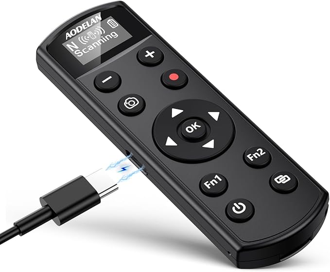 Aodelan for Nikon Wireless Rechargeable Camera Remote Control | Camera Shutter Release Trigger with OLED Screen for Zfc, Z50, P1000,A1000, P950, B600; Replaces Nikon ML-L7(Black) by AODELAN