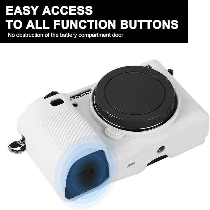 Easy Hood Case for Sony Alpha A6000 ILCE-6000 Digital Camera, White | Soft Silicone,Anti-Scratch,Dustproof,Shockproof,Slim Fit,Enhanced Grip,Camera Skin Protector Accessories Protective Cover - Image 4