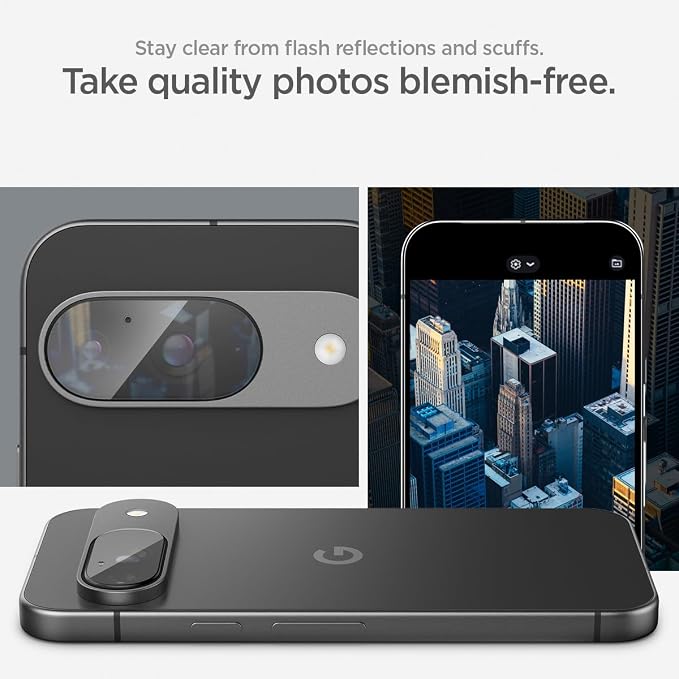 Spigen Glas.tR EZ FIT Optik Camera Lens Protector for Pixel 9 | GlasTR EZ Fit Optik, 9H+ Tempered glass, Scratch resistant, Original photo quality, Auto-align tray, Case-friendly, 2Pack - Image 4