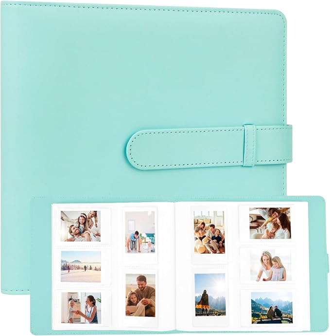 Veicevol 360-Pocket Album for Instax Mini & Polaroid 2x3 inch Photos, Greem | Designed for Instax Mini and Polaroid 2x3 Photos, PU Leather Cover, Horizontal & Vertical Pockets, Wedding Birthday Travel by VEICEVOL