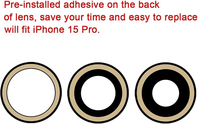 OEM Back Rear Camera Lens Glass Replacement for iPhone 15 Pro 6.1 inches with pre-Installed Adhesive and Reparing Toolkit - Image 4