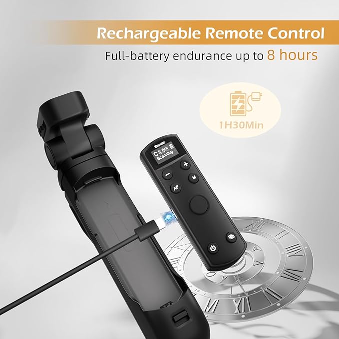 for Canon Tripod Wireless Shooting Grip with Shutter Release - Mini-Tripod with Rechargeable Remote Control for G7 X III/R50/R8/R5/R10/G5 X II/R100/M6 II/M200/M50/R50 V/6D II/V10/V1/SL2, for Vlogging - Image 4