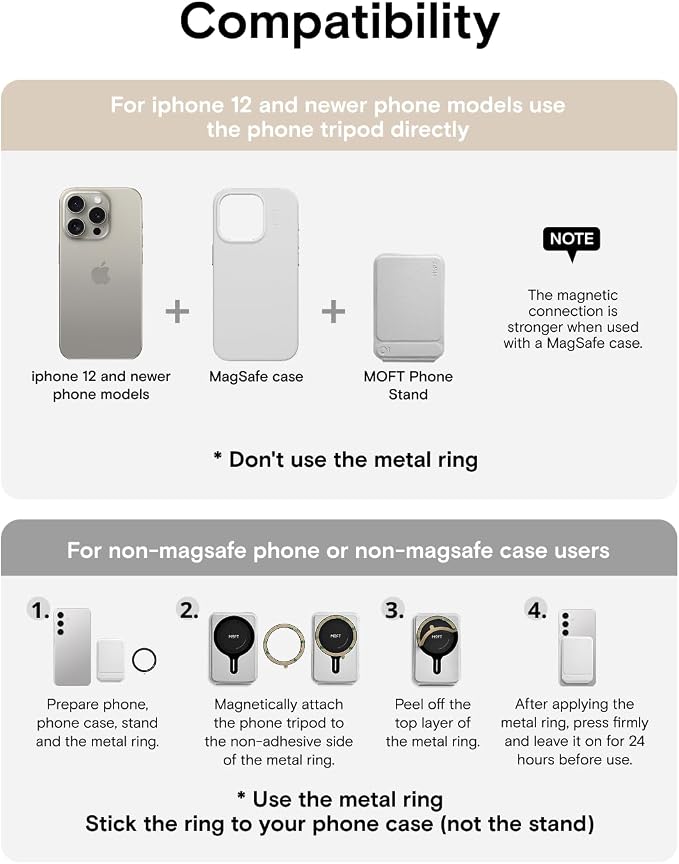 MOFT Phone Tripod Stand, Portable Selfie Stick for iPhone, Mulit-Angle | Pocket Size | Strong Magnets l MOVAS Leather | Magsafe Compatible | Easy to Charge | Stylish |For Content Creators - Image 9