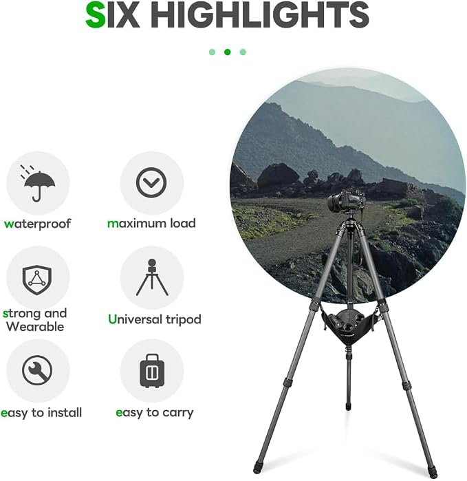 FANAUE TS-01 Tripod Stone Bag, Fit for Most, Heavy Duty Sandbag, Adjustable Buckles, Black - Image 2