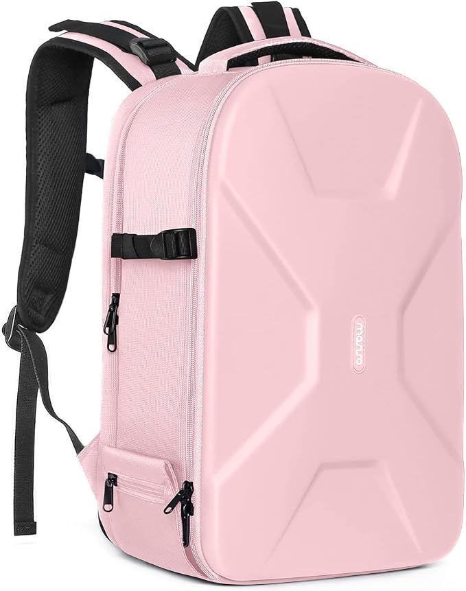 MOSISO Camera Backpack, DSLR/SLR/Mirrorless Photography Camera Bag | 15-16 inch Waterproof Hardshell Case with Tripod Holder&Laptop Compartment Compatible with Canon/Nikon/Sony, Pink by MOSISO