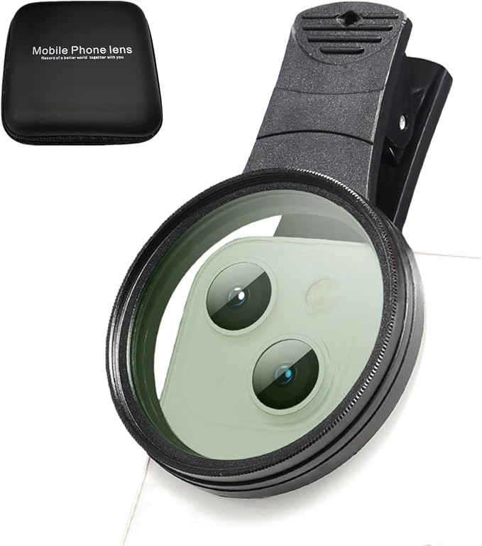 EMVANV 52mm Clip-on CPL Phone Camera Lens Filter, Phone Lens Filter Kit, Universal CPL Filter Compatible with iPhoneSamsung/Android Smartphones(Size:52mm) - Image 3
