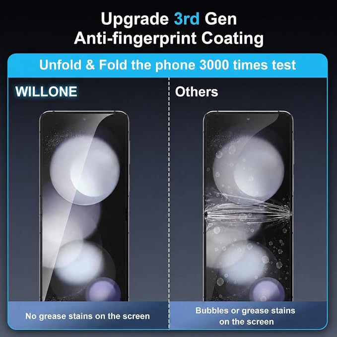 2 Pack for Samsung Galaxy Z Flip 5 Screen Protector [Not Glass] | 2 Pack Front Tempered Glass With Installation Frame,Support Fingerprint Unlock, Touch Sensitive, Anti-Scratch, Case Friendly - Image 2