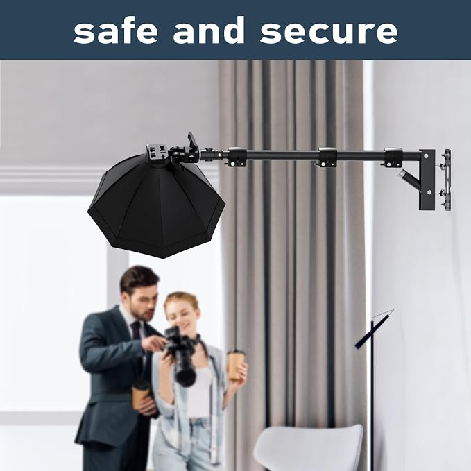 Anautin Ring Light Mount - Wall Mount Triangle Boom Arm.43inch/110cm - Image 6