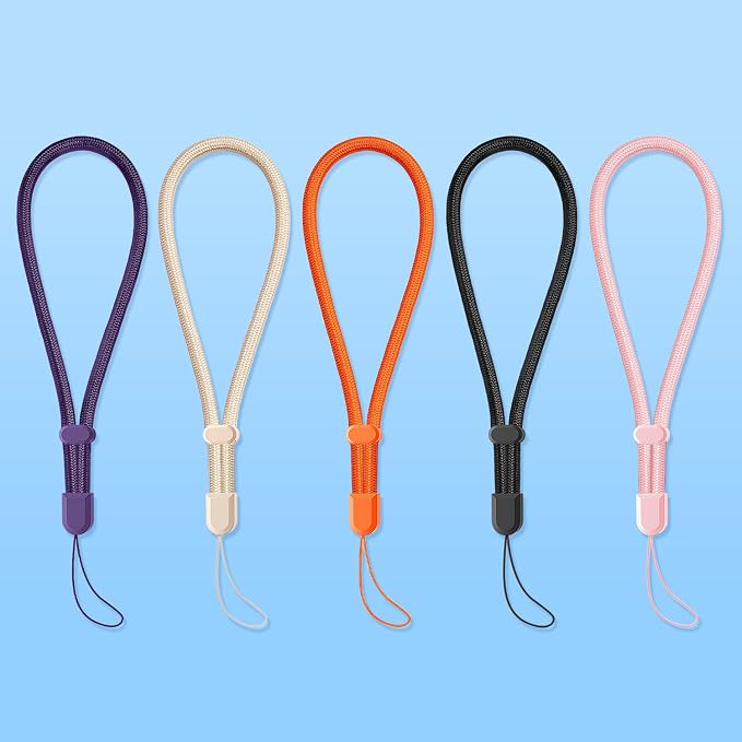 2 Pc Phone Wrist Strap Charm Anti-Lost Lanyard Hand Wristlet Finger Grip Strong Durable Adjustable for Women Men Universal for iPhone Camera Keychain USB Flash Drive Wallet ID Tag Puple Pink - Image 9