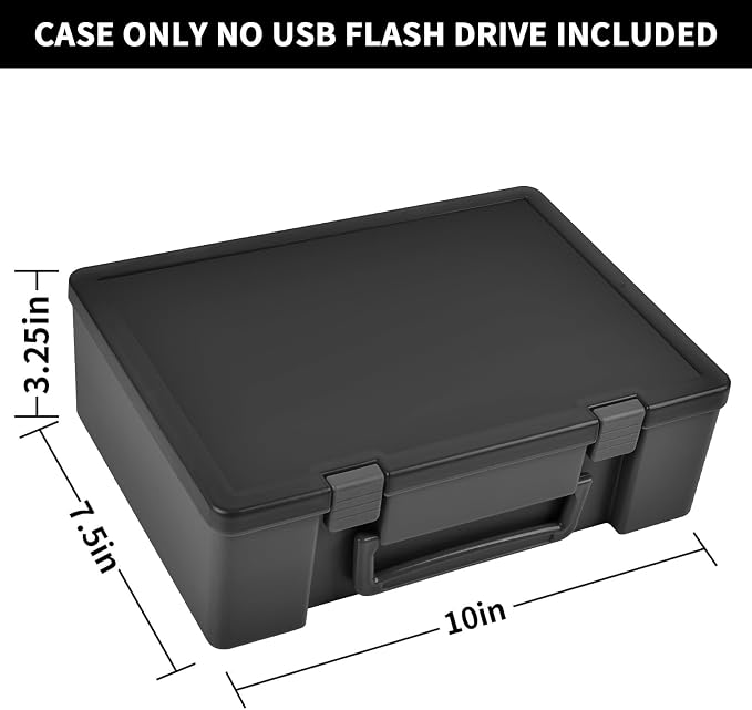 FULLCASE USB Flash Drive Case,104-Slot Thumb Drive Storage Organizer Black | USB Flash Drive Organizer,with Dual-size Removable Foam, Hard Shell,Snap Latch and Carry Handle,Case Only - Image 5