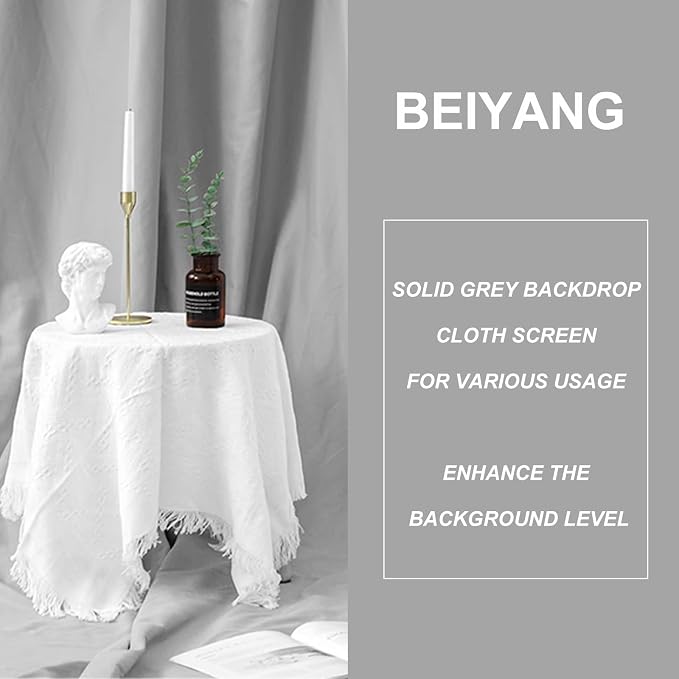 BEIYANG Light Grey 10 x 20 Ft Large Screen Backdrop Cloth for Photography, Non-Reflective Gray Photo Background Screen for Portrait Product Photo Studio Shooting Props, Background Decoration Cloth - Image 6