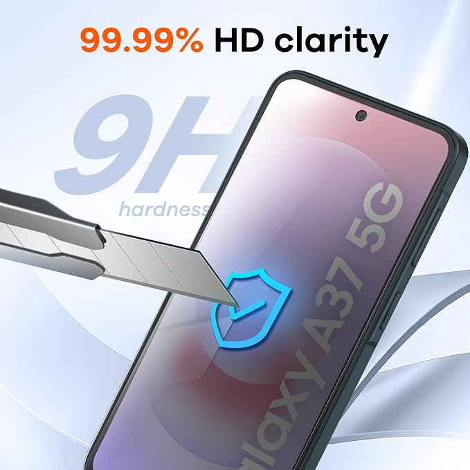 4+4 for Samsung Galaxy A37 5G Screen Protector Camera Lens Protector | 9H Tempered Glass Cell Phone Protector - Image 4
