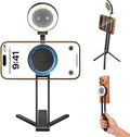 2 in 1 Magnetic Selfie Light Tripod for iPhone for Magsafe Tripod | magnetic adsorption,phone mount smartphone stand selfie stick with fill light for iPhone accessories,3 color temps brightness by Maectech