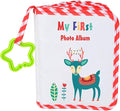 Baby Photo Album, My First Photo Album for Baby & Toddler, Red | 17 Photo Slots(4×6"), Soft Anti-Scratch Edges, Shatterproof Safety Mirror, Star Hanging Hook, Family Memory Keepsake Book by AUVCAS