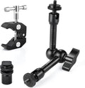 UTEBIT 9 inch Magic Arm with Super Clamp and 360° Ball Heads, Black | Articulating Magic Arm Camera Mount with 1/4" & 3/8" Threads Screws for Monitor,Flash, Microphone, Camera Cage, Action Camera by UTEBIT