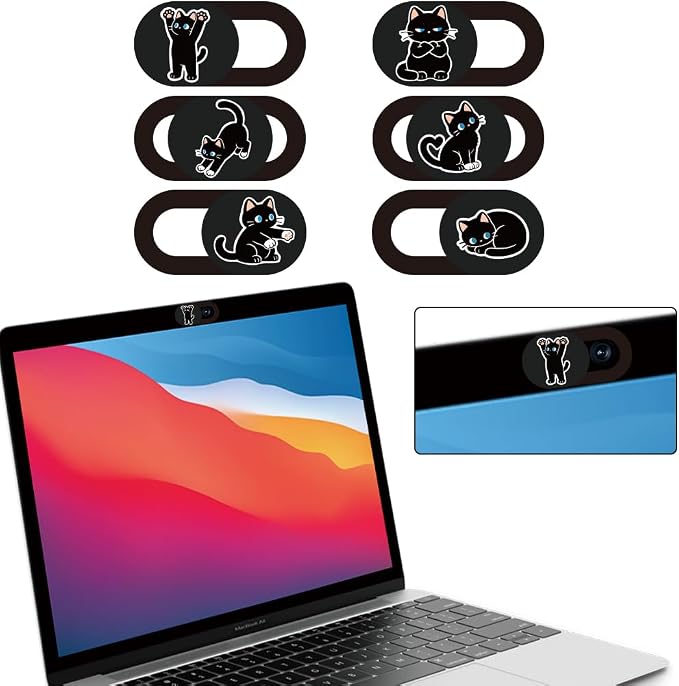 6Pcs 6 Styles Cat Camera Cover Slide Cute Privacy Guard Accessories, 0.04 Inch Ultra Thin Webcam Cover Protector Blocker for Laptop Desktop Computer Tablet Notebook Mini PC Home Office Use - Image 8