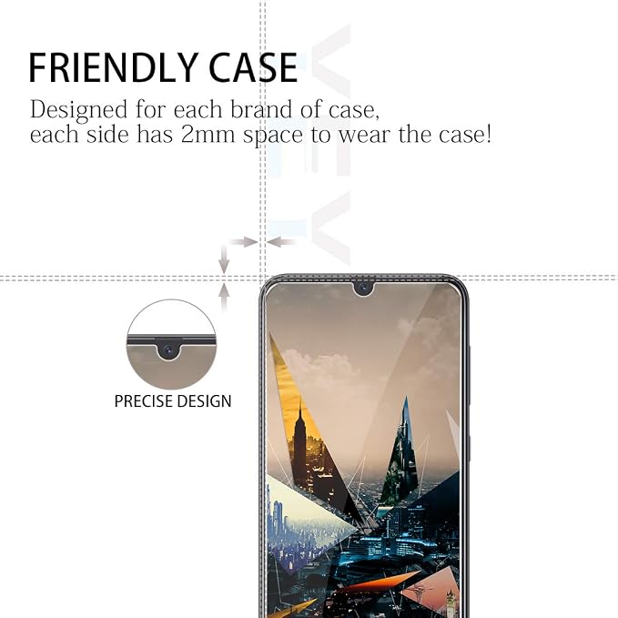 Galaxy A50/A30/A20 Screen Protector, [2 Pack] HD-Clear Tempered Glass Screen Protector [9H Hardness][Bubble-Free][3D Glass] Screen Protector Glass For Samsung Galaxy A50/A30/A20 - Image 3