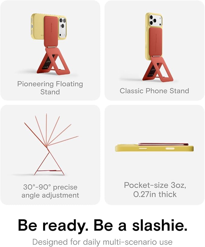MOFT Phone Tripod Stand, Portable Selfie Stick for iPhone, Mulit-Angle | Pocket Size | Strong Magnets l MOVAS Leather | Magsafe Compatible | Easy to Charge | Stylish |For Content Creators - Image 3