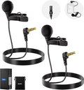 NEEWER LM8 ø4mm Mini Lavalier Microphone (2 Pack), Clip On Wired Condenser | Lapel Lav Mic Set, with 5ft/1.5m 3.5mm TRS Connector, Compatible with DJI Mic 2 Rode Wireless Go II CM28 CM31, and Camera by Neewer